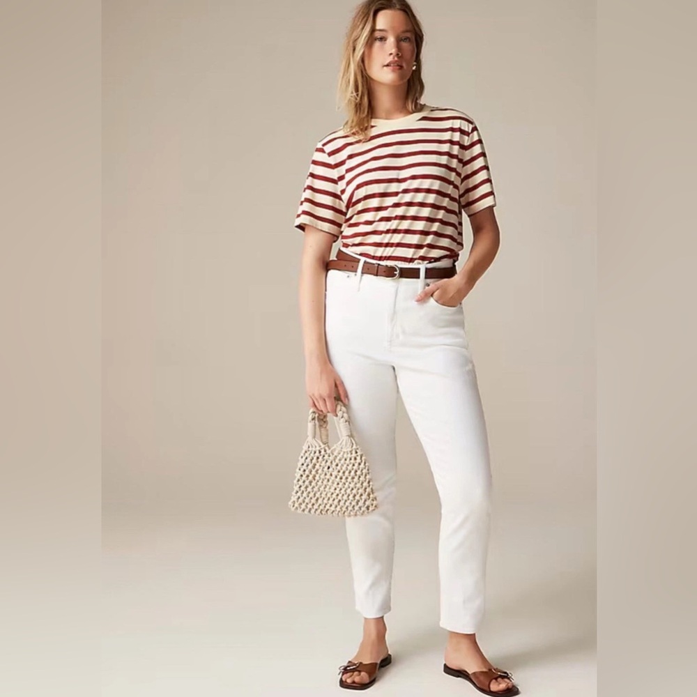 NWT J.Crew White High Rise Curvy vintage slim Straight-Leg Jean Size 29